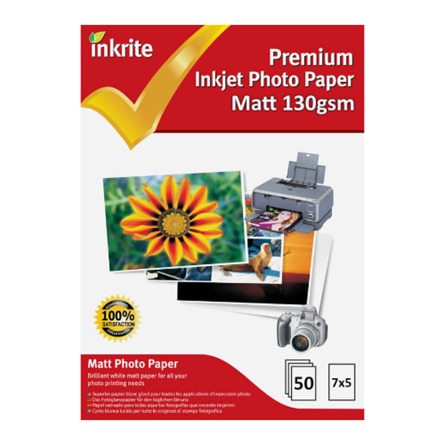 Picture of 7 x 5 Matt Photo Paper 130gsm (50 sheets)
