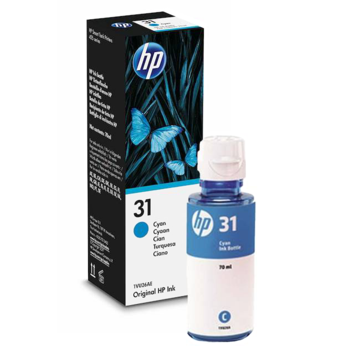 Genuine HP Smart Tank Plus 655 Cyan Ink Bottle