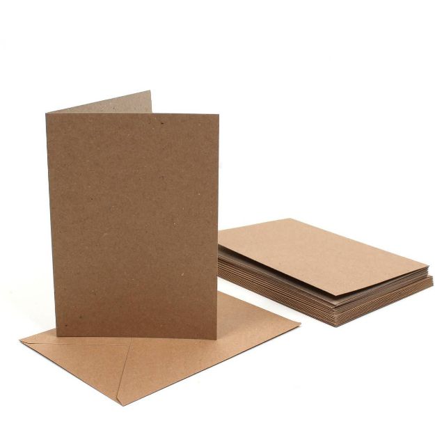 Picture of 7 x 5 Kraft Card Kit (50 Cards/Envelopes)