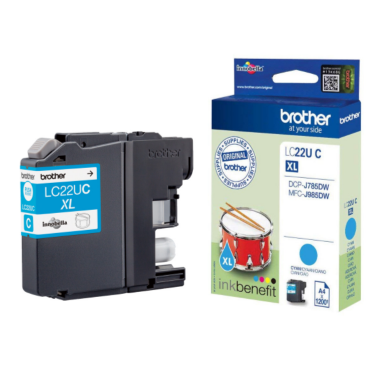 Genuine Brother LC22U High Capacity Cyan Ink Cartridge