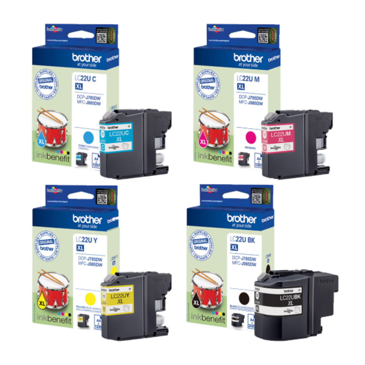 Genuine Brother DCP-J785DW High Capacity Multipack Ink Cartridges