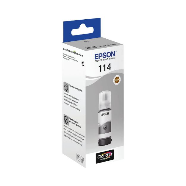 Picture of Genuine Epson 114 Grey Ink Bottle