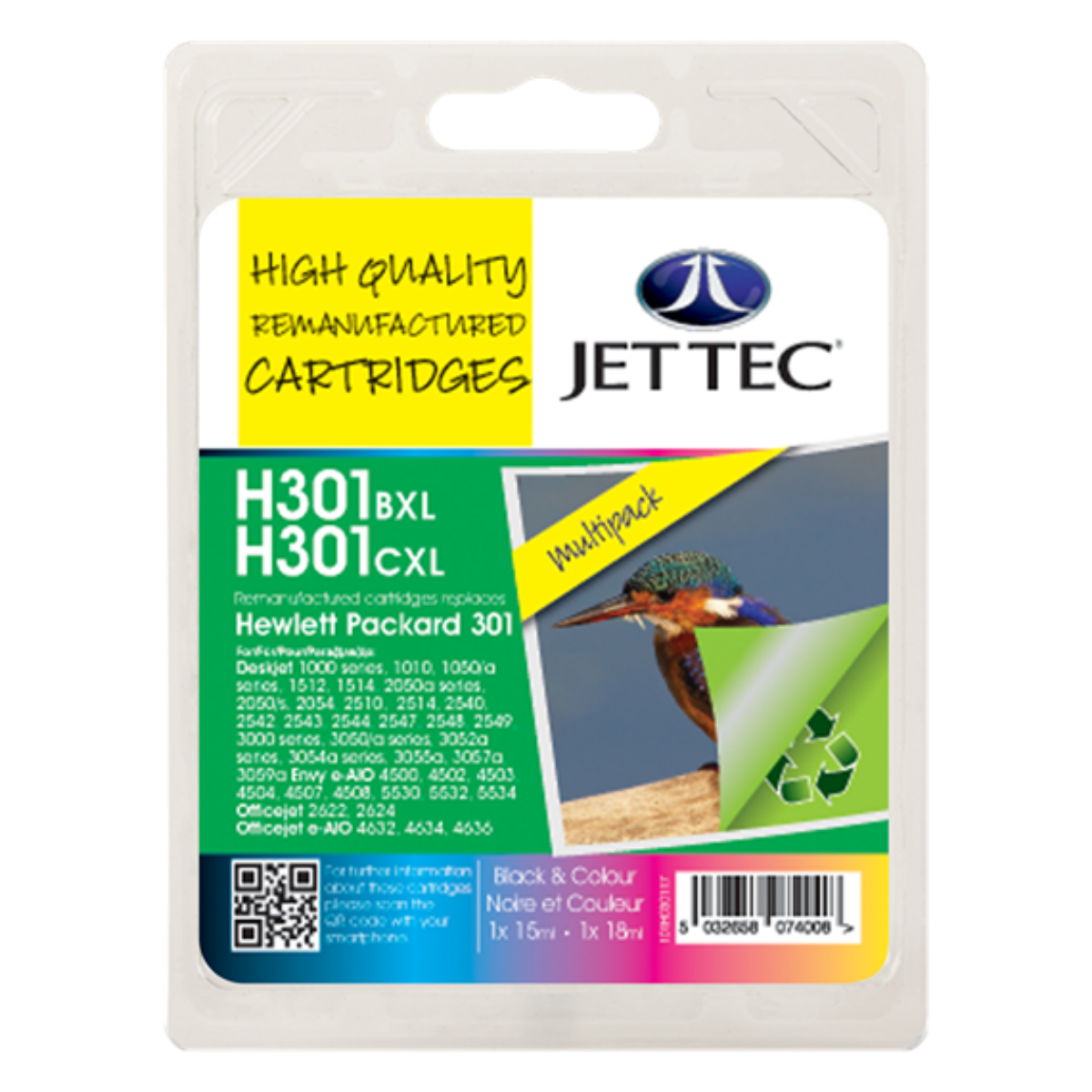Remanufactured HP OfficeJet 4632 High Capacity Combo Pack Ink Cartridges