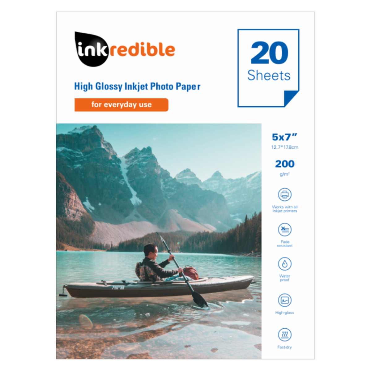 7 x 5 Glossy Photo Paper 200gsm (20 sheets)
