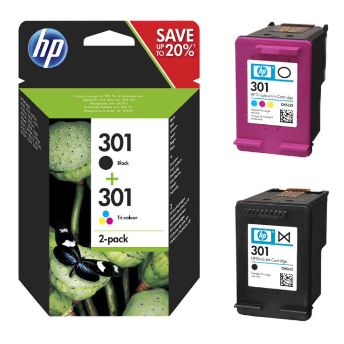 OEM HP DeskJet 2545 All-in-One Combo Pack Ink Cartridges
