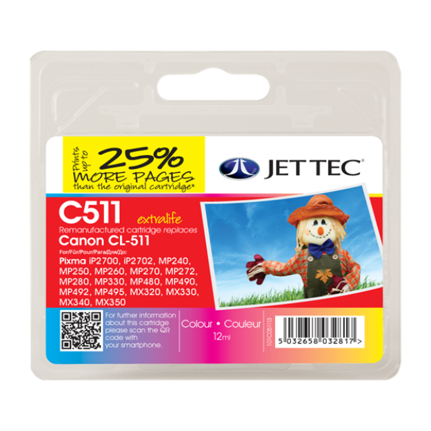Picture of Remanufactured Canon CL-511 Colour Ink Cartridge