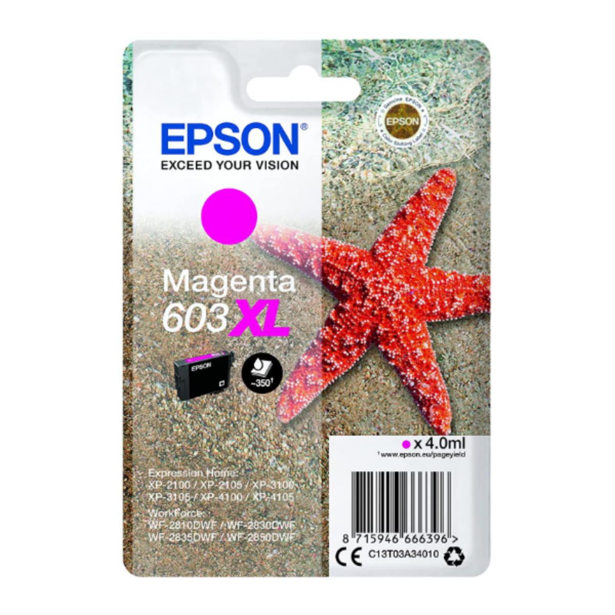 Genuine Epson WorkForce WF-2850DWF Magenta Ink Cartridge