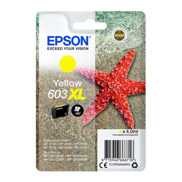 Picture of Genuine Epson WorkForce WF-2835DWF Yellow Ink Cartridge