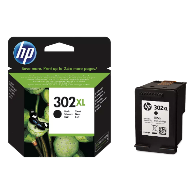 Picture of OEM HP 302XL High Capacity Black Ink Cartridge