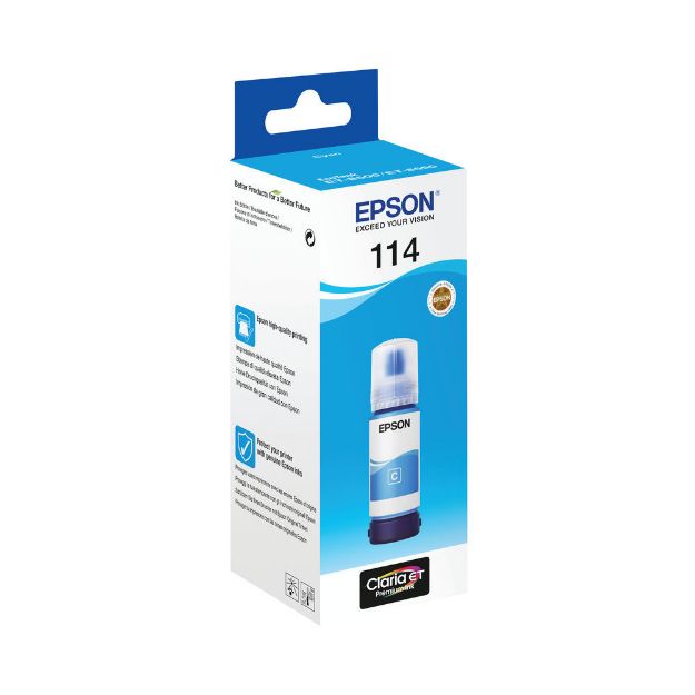 Picture of Genuine Epson 114 Cyan Ink Bottle