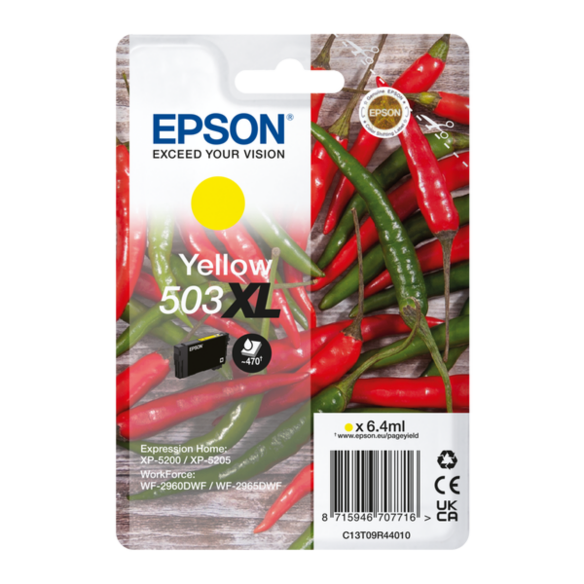 Genuine Epson 503XL High Capacity Yellow Ink Cartridge