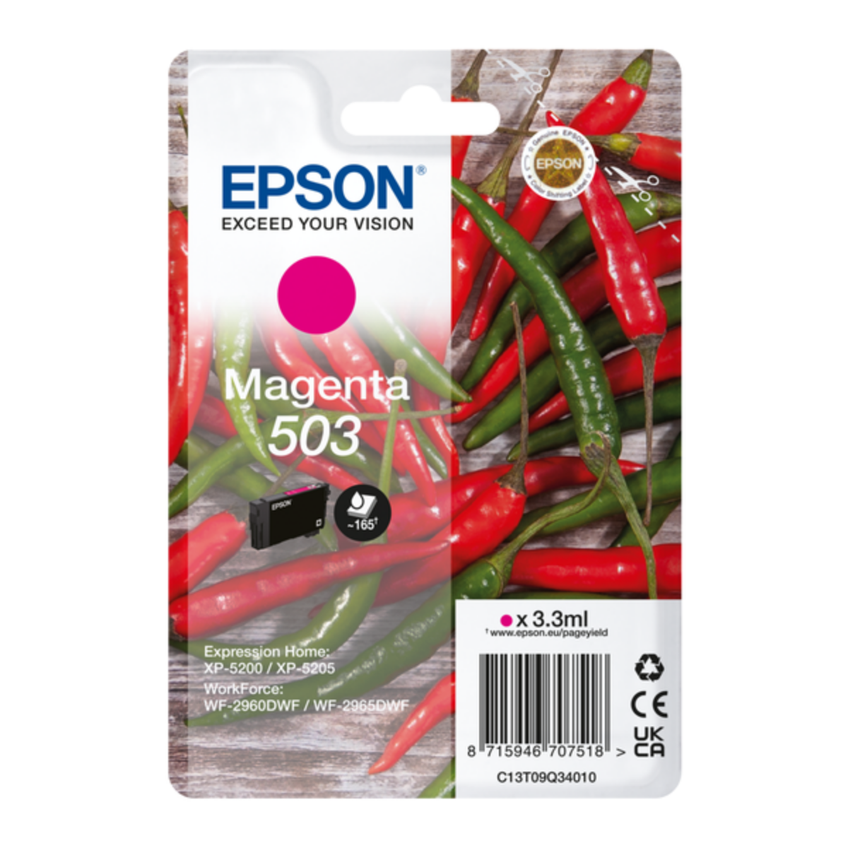 Genuine Epson WorkForce WF-2965DWF Magenta Ink Cartridge