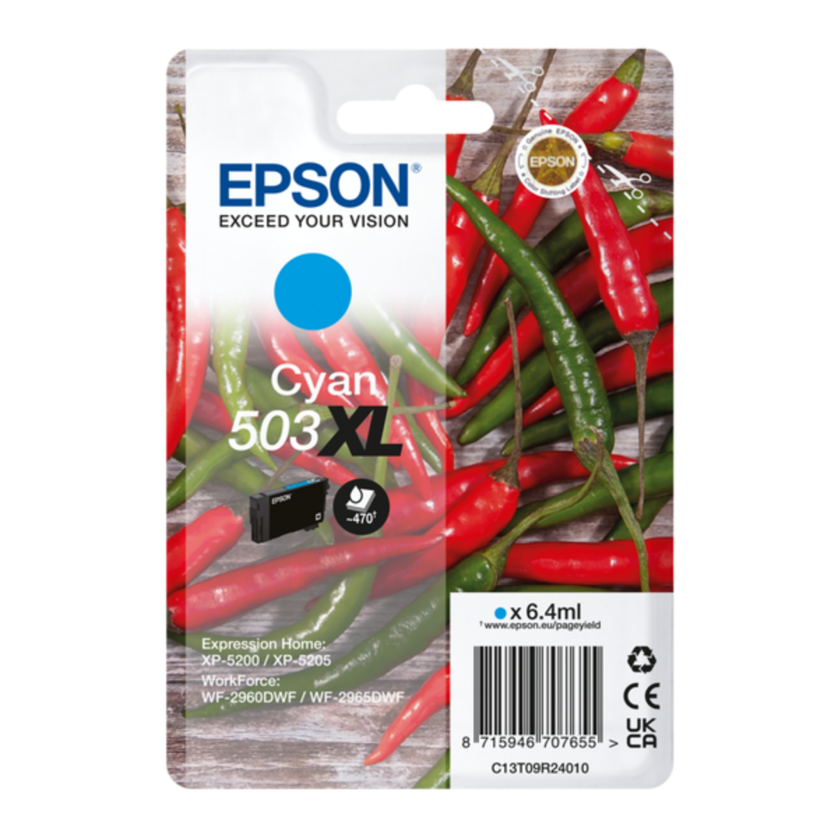 Genuine Epson XP-5205 High Capacity Cyan Ink Cartridge
