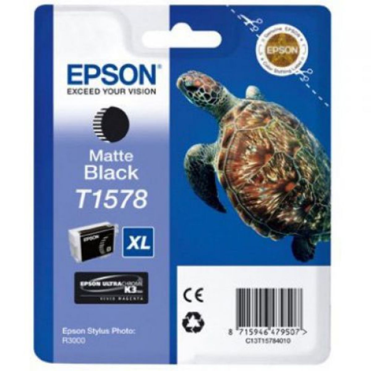 Epson T1578 Turtle Matte Black Standard Capacity Ink Cartridge 26ml - C13T15784010