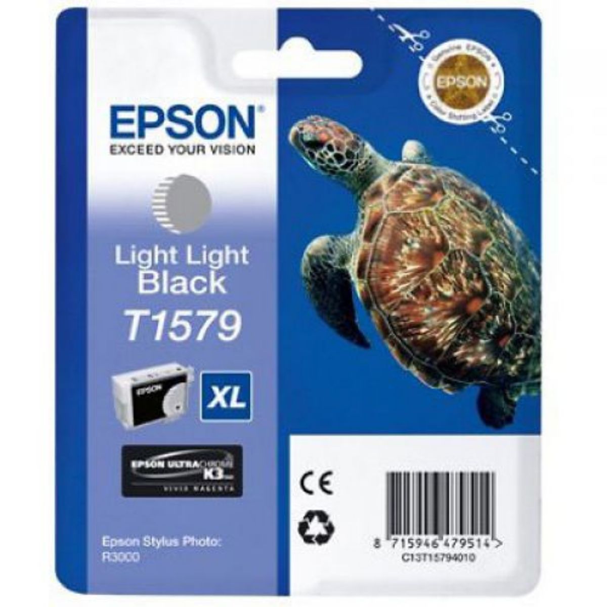 Epson T1579 Turtle Light Black Standard Capacity Ink Cartridge 26ml - C13T15794010