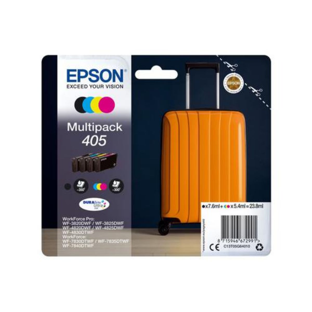 Epson 405 Ink Cartridge Multipack 7.6ml + 3x 5.4ml (Pack 4) - C13T05G64010