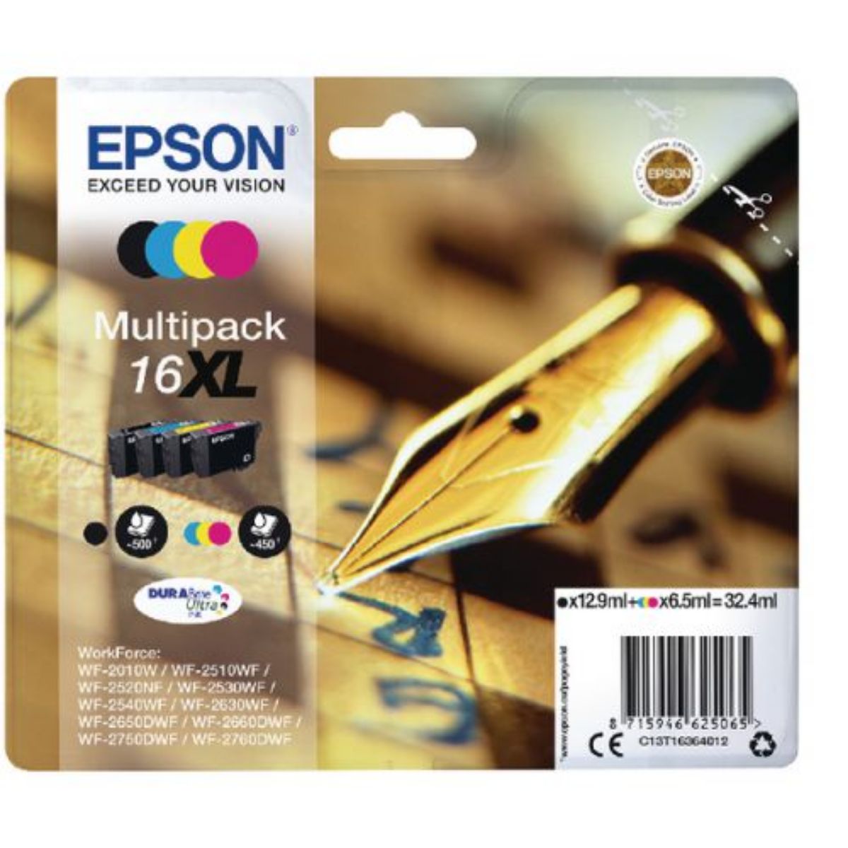 OEM Epson 16XL Pen and Crossword Ink Cartridge Multipack 13ml / 3x 6.5ml (Pack 4) - C13T16364012