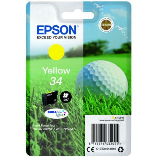 Picture of Epson 34 Golfball Yellow Standard Capacity Ink Cartridge 4ml - C13T34644010