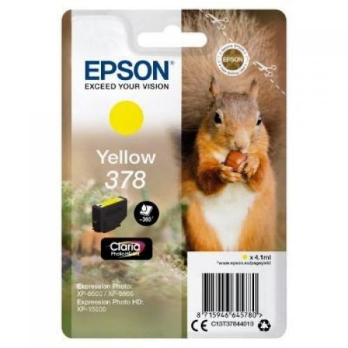 Epson 378 Squirrel Yellow Standard Capacity Ink Cartridge 4ml - C13T37844010