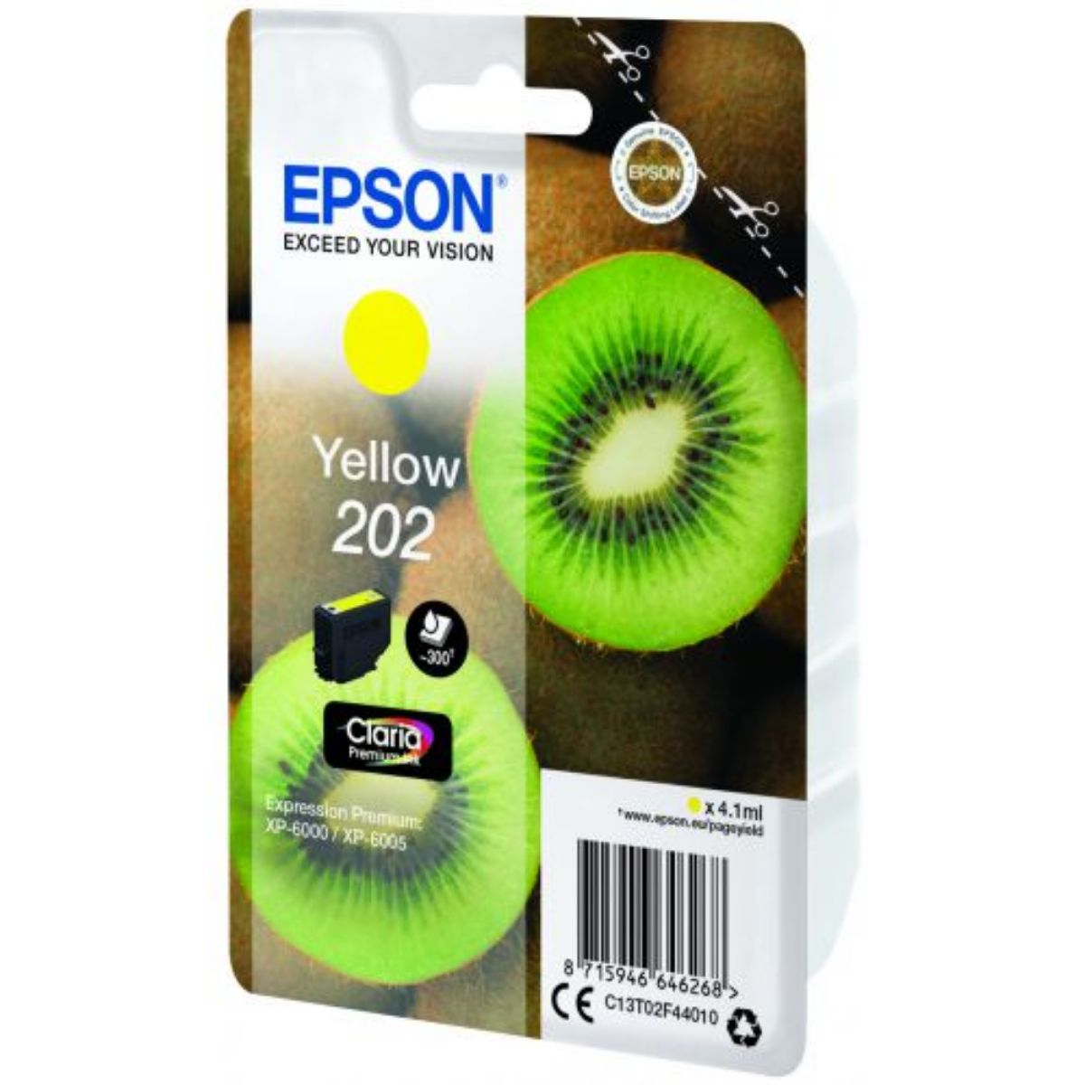 Epson 202 Kiwi Standard Capacity Yellow Ink Cartridge - C13T02F44010