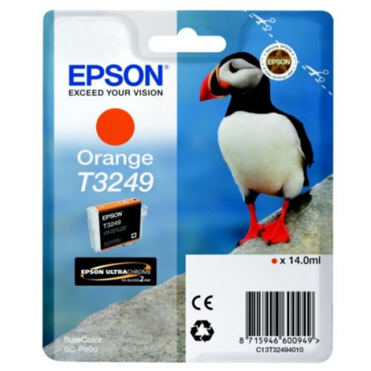 Epson T3249 Puffin Orange Standard Capacity Ink Cartridge 14ml - C13T32494010