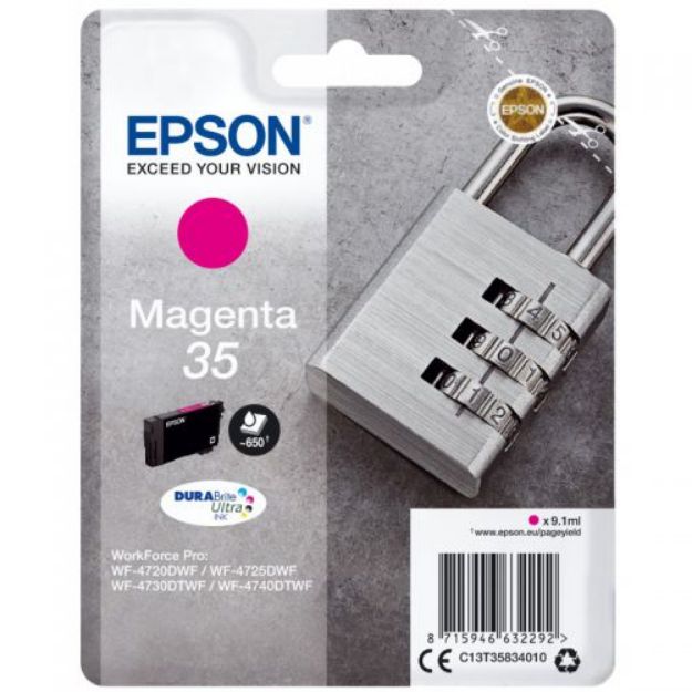 Picture of Epson 35 Padlock Magenta Standard Capacity Ink Cartridge 9ml - C13T35834010