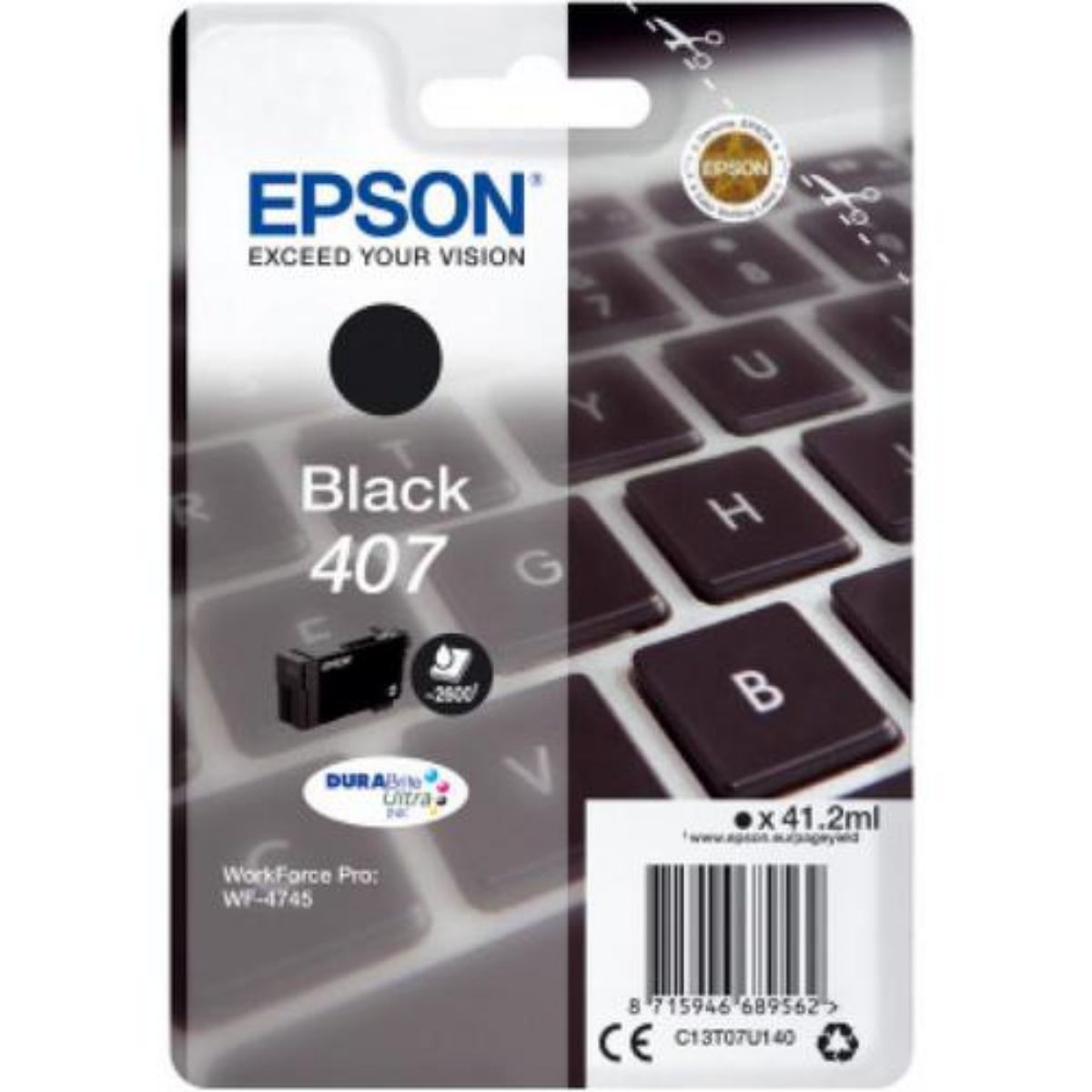 Genuine Epson 407 Black Ink Cartridge