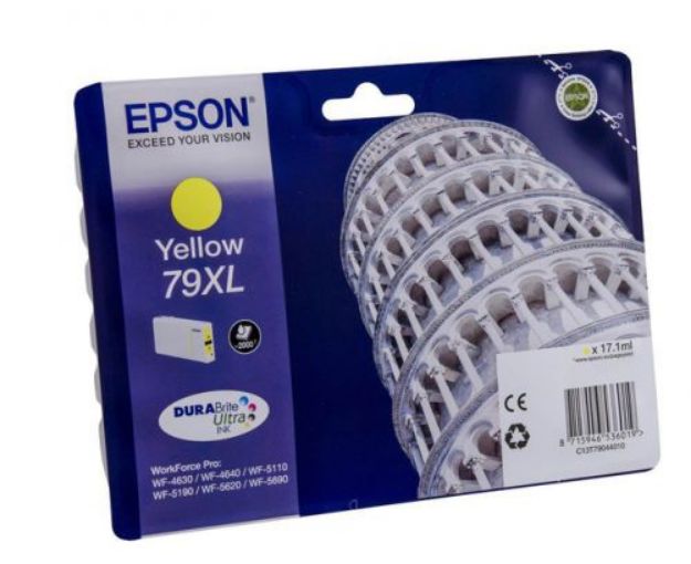 Picture of Epson 79XL Tower of Pisa Yellow High Yield Ink Cartridge 17ml - C13T79044010