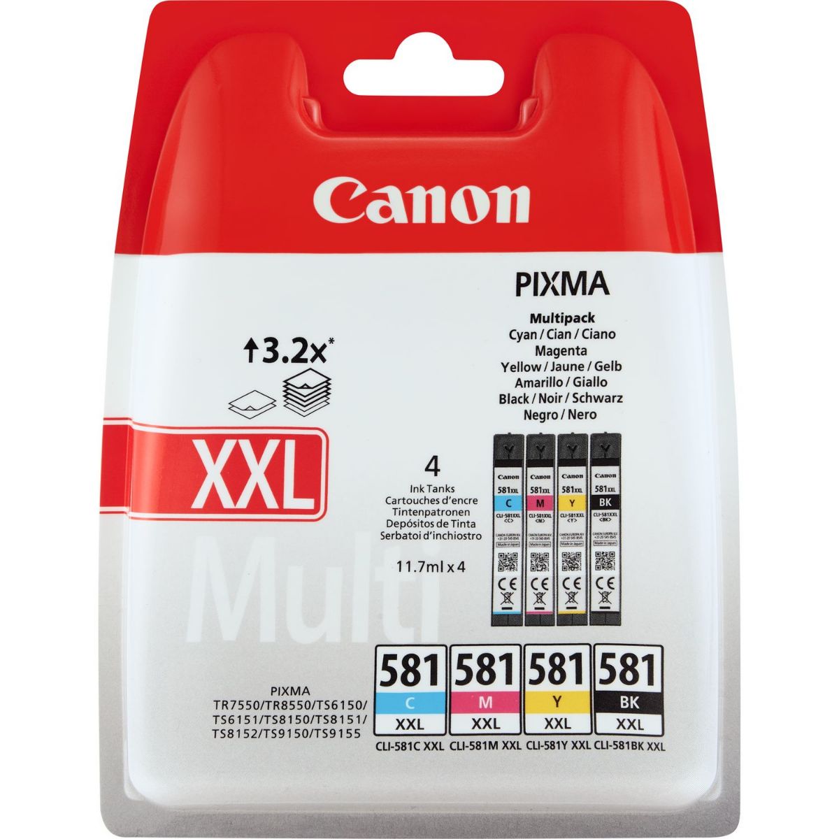 OEM Canon Pixma TR8550 XXL Multipack (4 Pack) Ink Cartridges