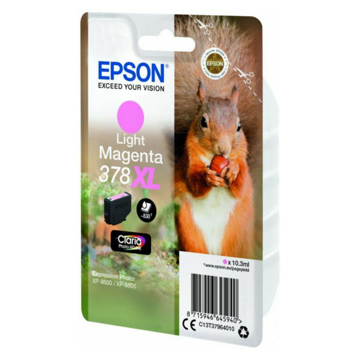 Epson 378XL Squirrel Light Magenta High Yield Ink Cartridge 10ml - C13T37964010