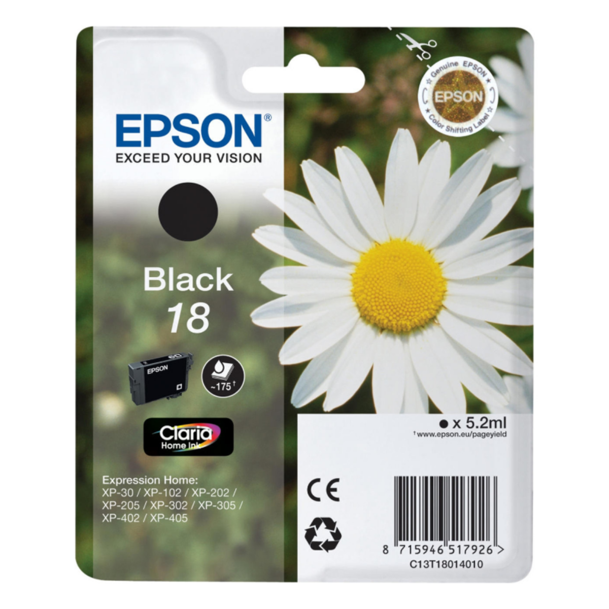 Epson 18 Daisy Black Standard Capacity Ink Cartridge 5ml - C13T18014012