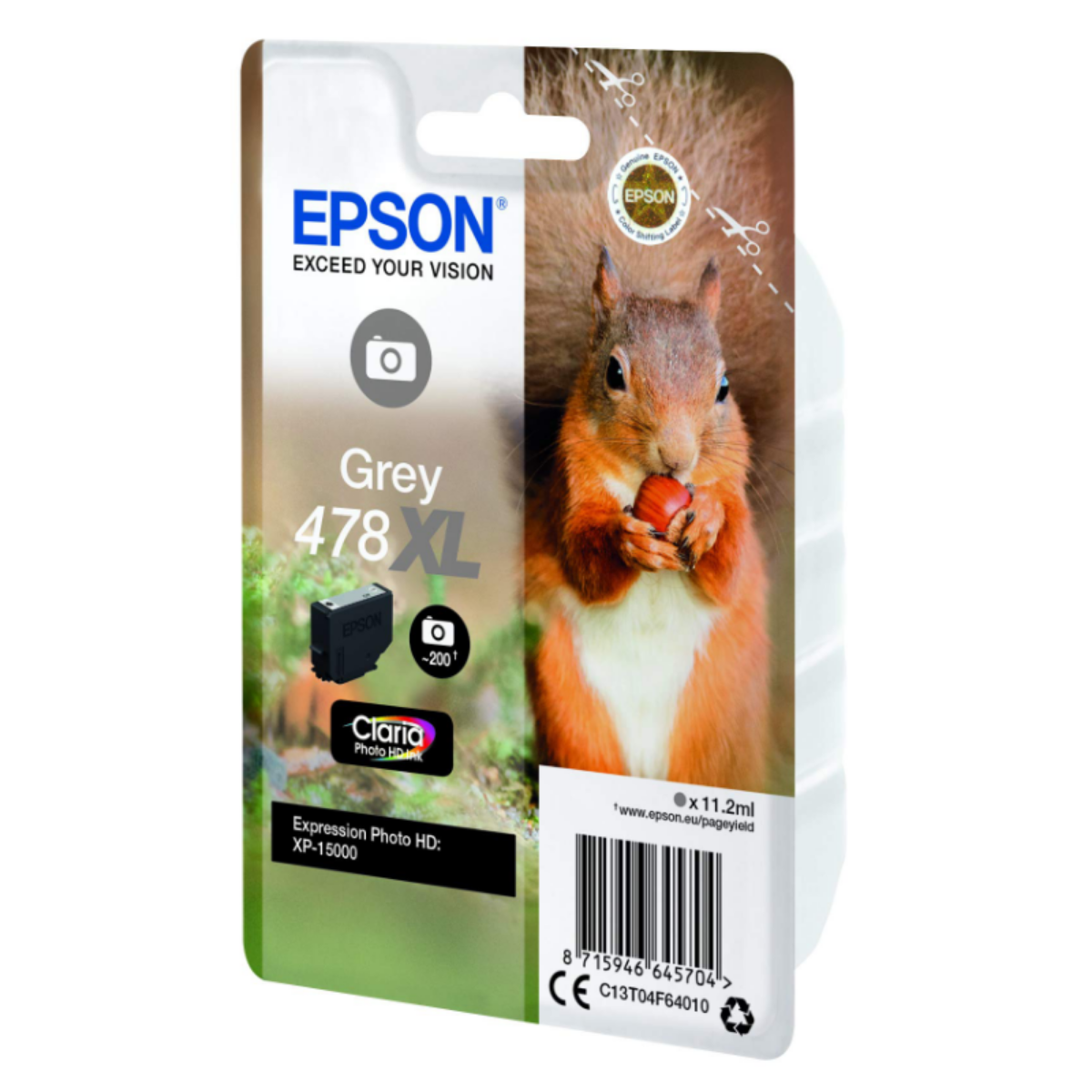 Epson 478XL Squirrel Grey High Yield Ink Cartridge 10ml - C13T04F64010