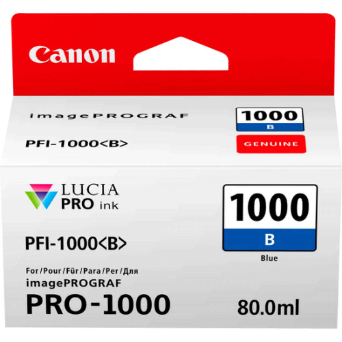 Canon PFI1000B Blue Standard Capacity Ink Cartridge 80ml - 0555C001