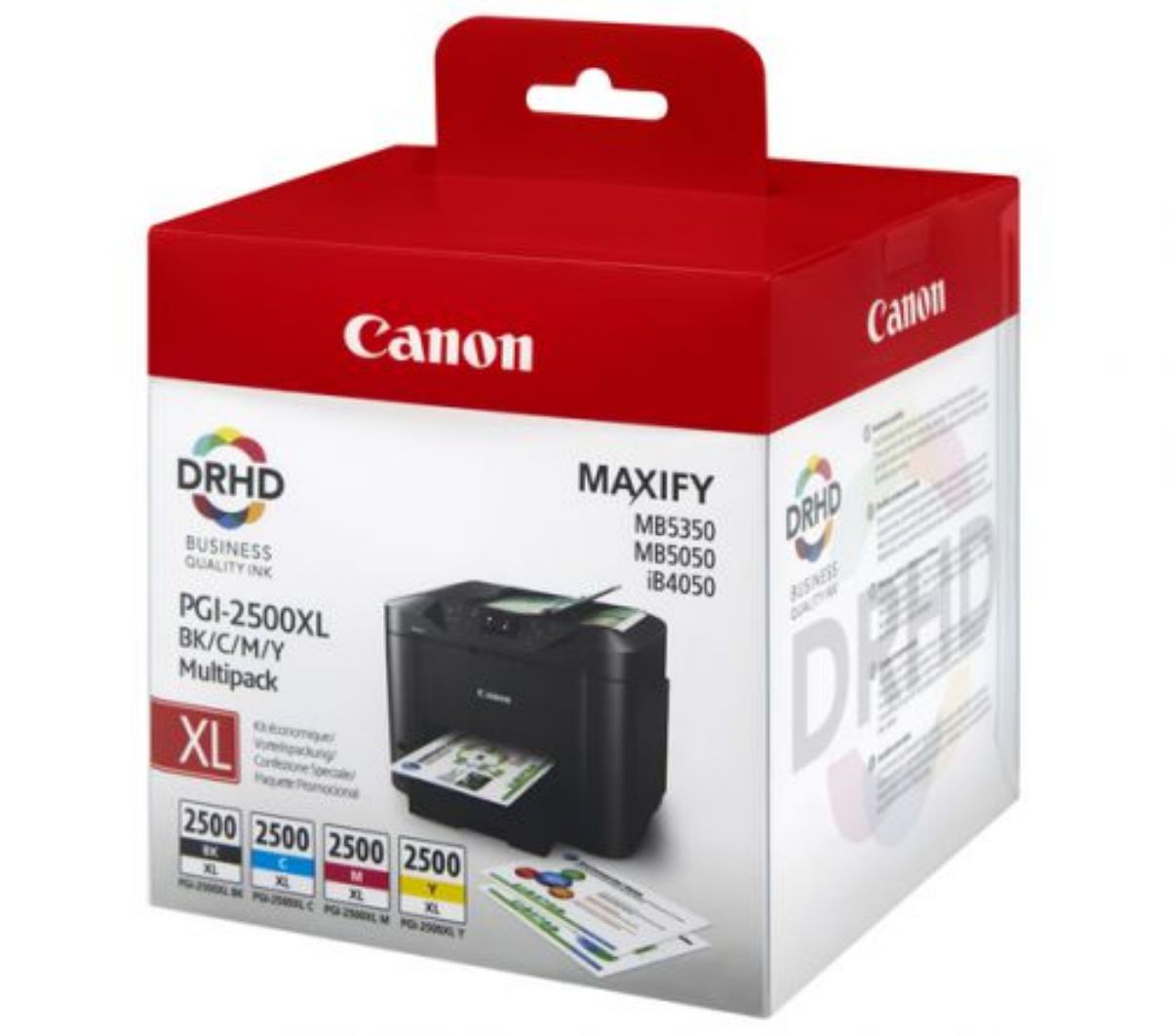 Canon PGI-2500XL Black/Cyan/Magenta/Yellow High Yield Ink Cartridge Multipack 9ml + 3x 19.3ml (4 Pack) - 9254B004
