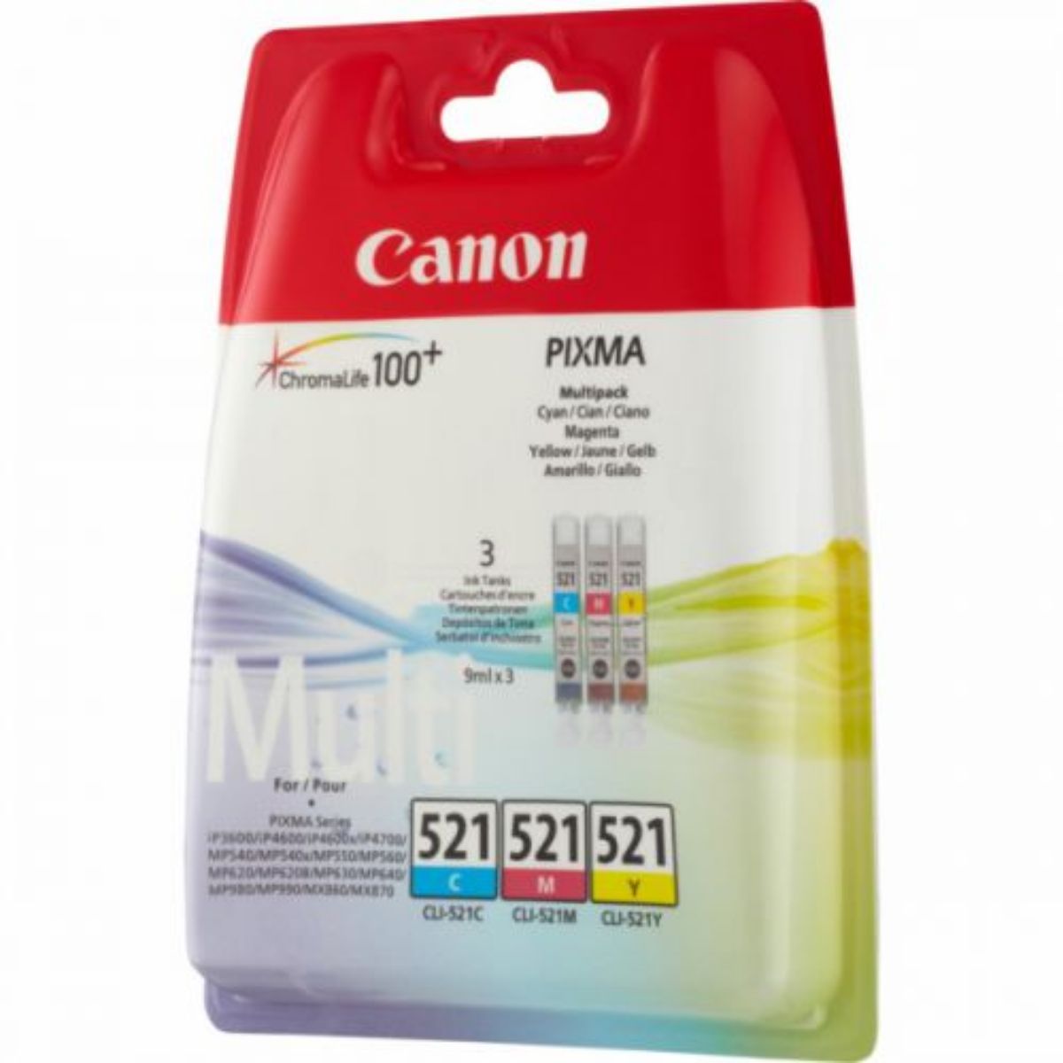 Canon CLI-521 Colour Multipack 3x 9ml (3 Pack) - 2934B010