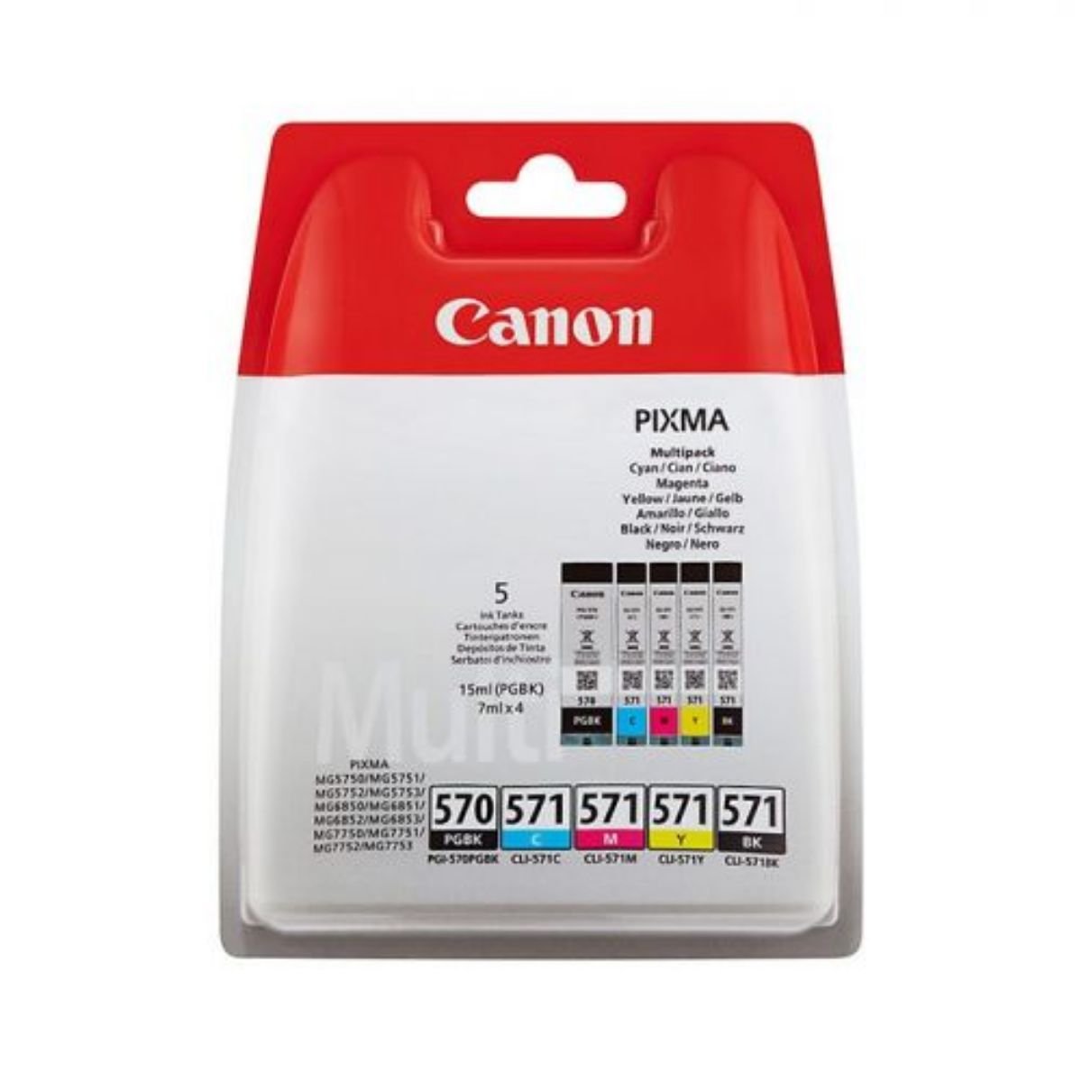 Canon PGI-570/CLI-571 Standard Capacity Ink Cartridge Multipack (5 Pack) - 0372C004