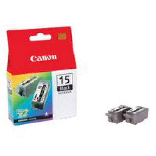 Picture of Canon BCI-15 Black Twinpack Standard Capacity Ink Cartridges 2x 5ml - 8190A002