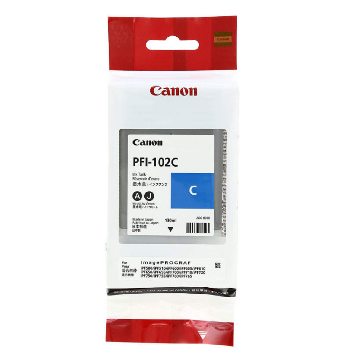 Canon PFI102C Cyan Standard Capacity Ink Cartridge 130ml - 0896B001