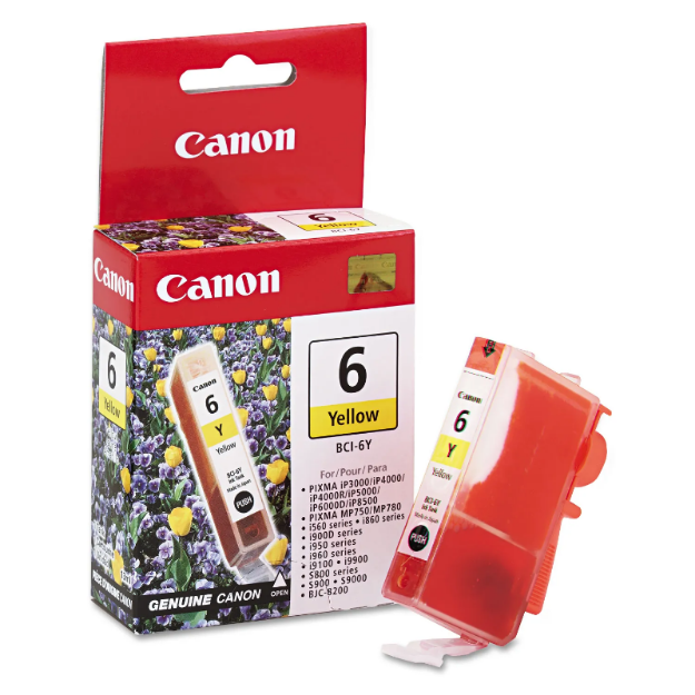Picture of Canon BCI6Y Yellow Standard Capacity Ink Cartridge 13ml - 4708A002
