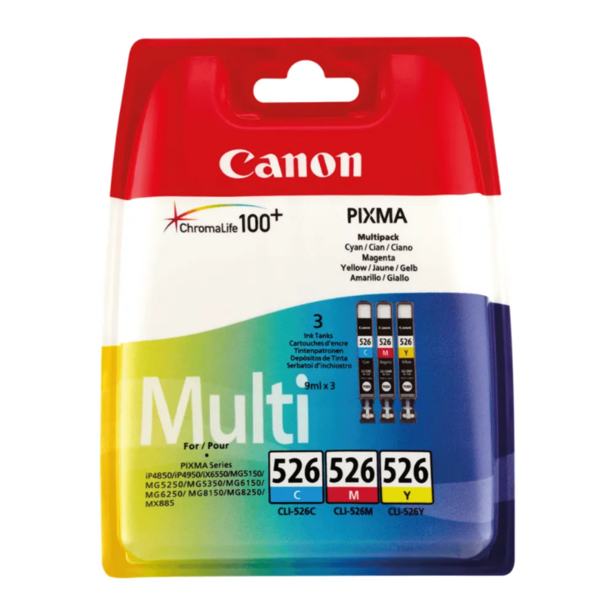 Canon CLI-526 Colour Multipack 3x 9ml (3 Pack) - 4541B009