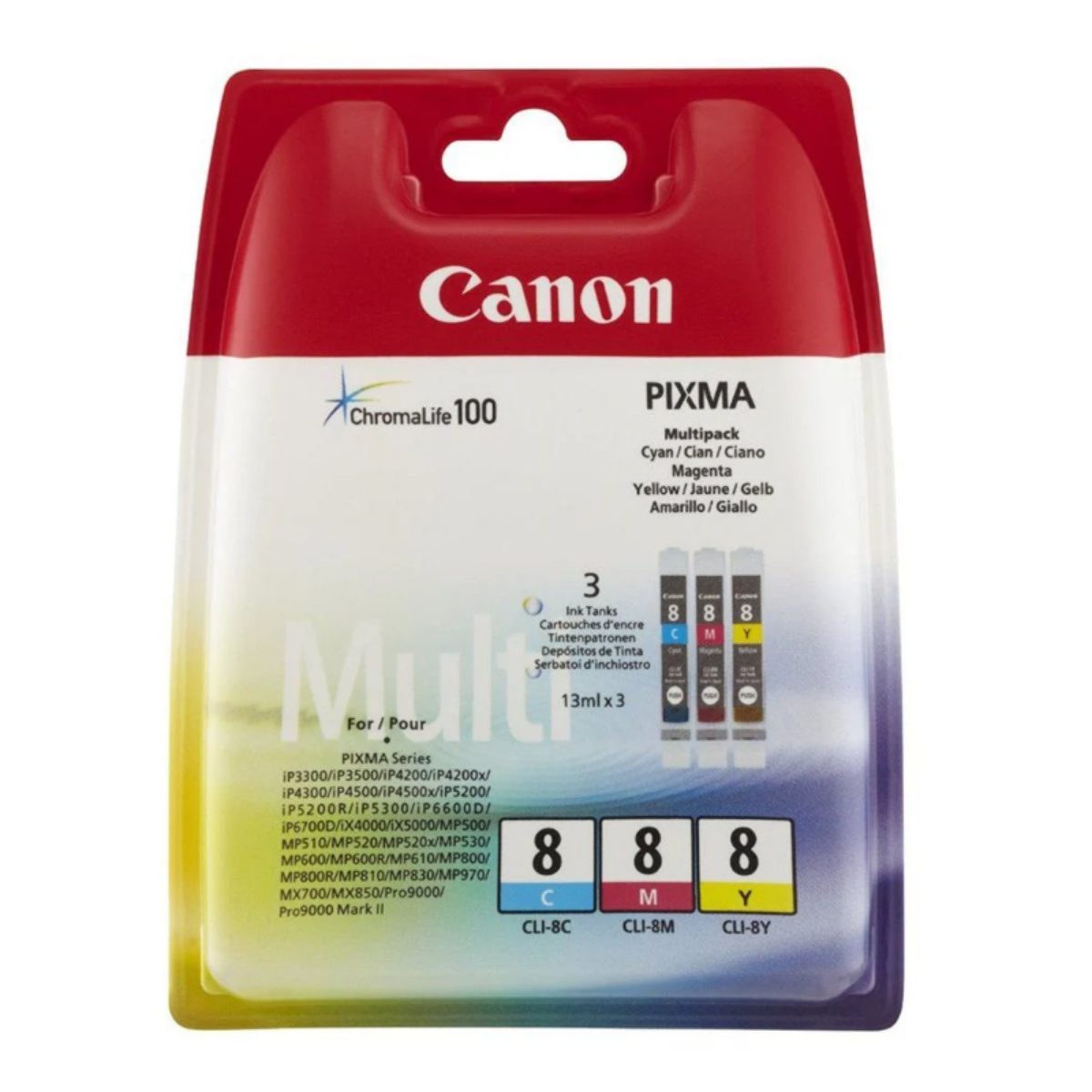 Canon CLI-8 Colour Multipack 3x 13ml (3 Pack) - 0621B029