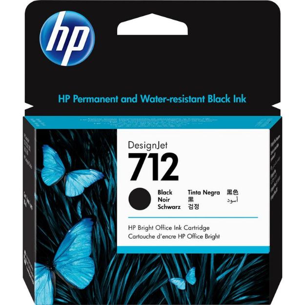 Picture of HP 712 Black High Capacity Ink Cartridge 80ml - 3ED71A