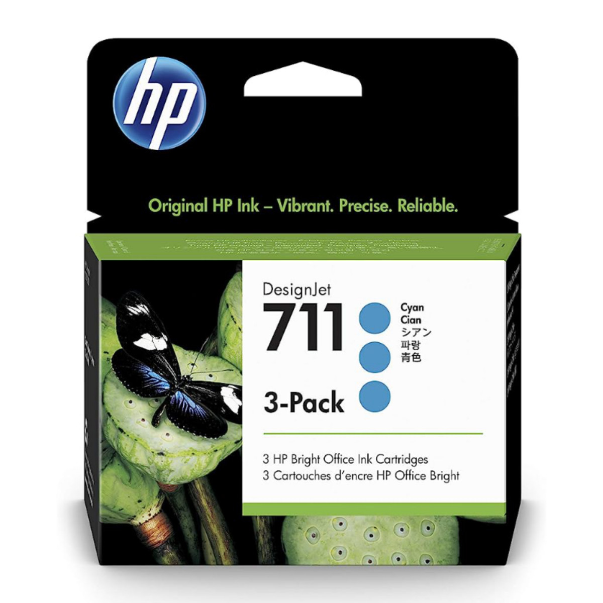 HP 711 Cyan Standard Capacity Ink Cartridge Multipack 3 x 29 ml (Pack 3) - CZ134A