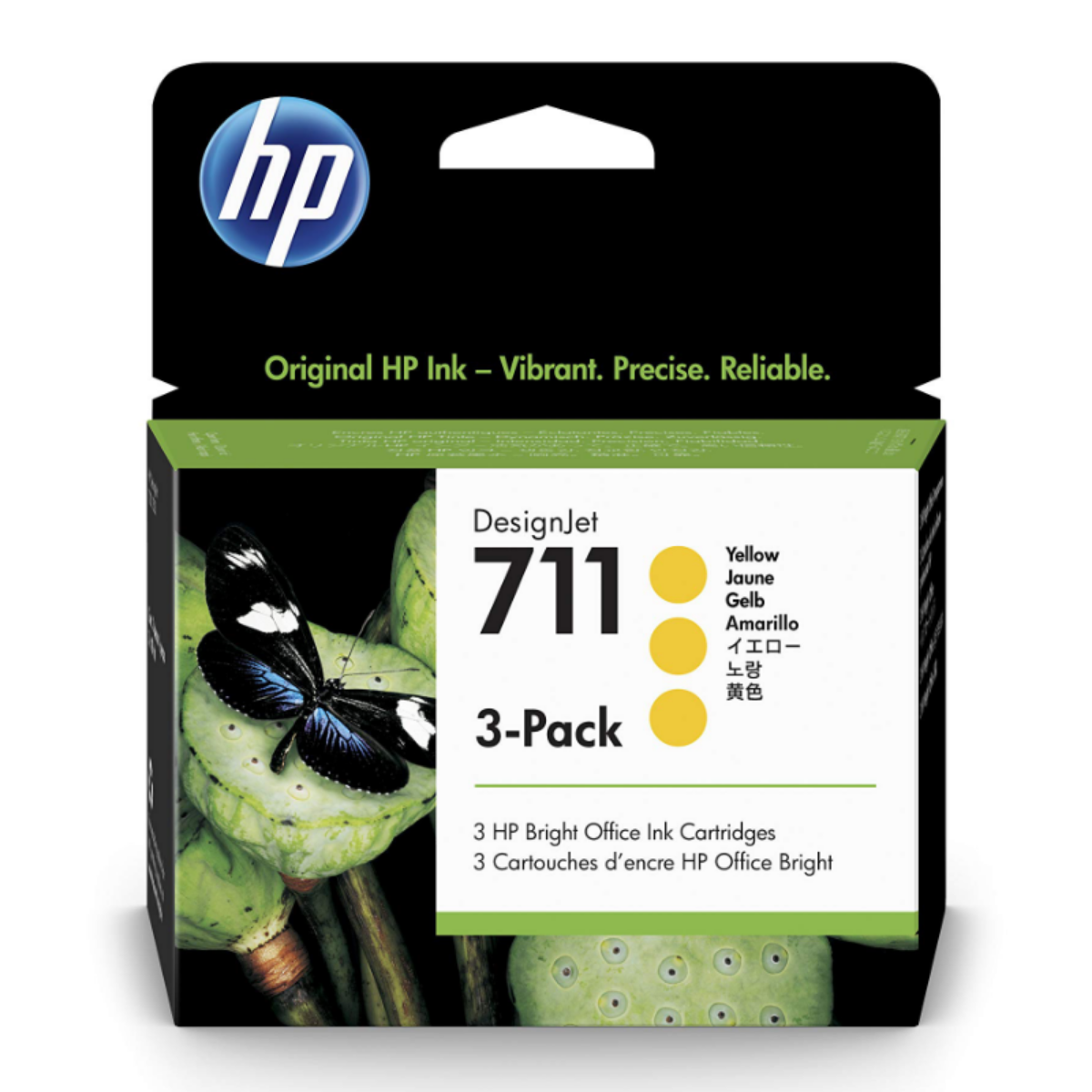 HP 711 Yellow Standard Capacity Ink Cartridge Multipack 3 x 29 ml (Pack 3) - CZ136A