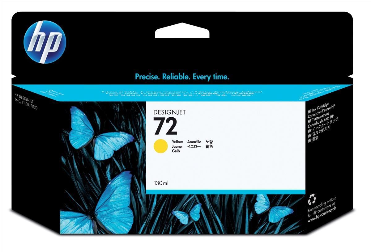 HP 72 Yellow Standard Capacity Ink Cartridge 130ml - C9373A