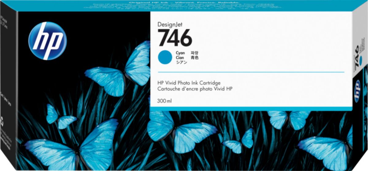 HP 746 Cyan High Capacity Ink Cartridge 300ml - P2V80A