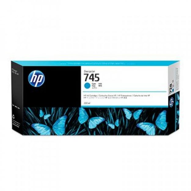 Picture of HP 745 Cyan High Capacity Ink Cartridge 300ml - F9K03A