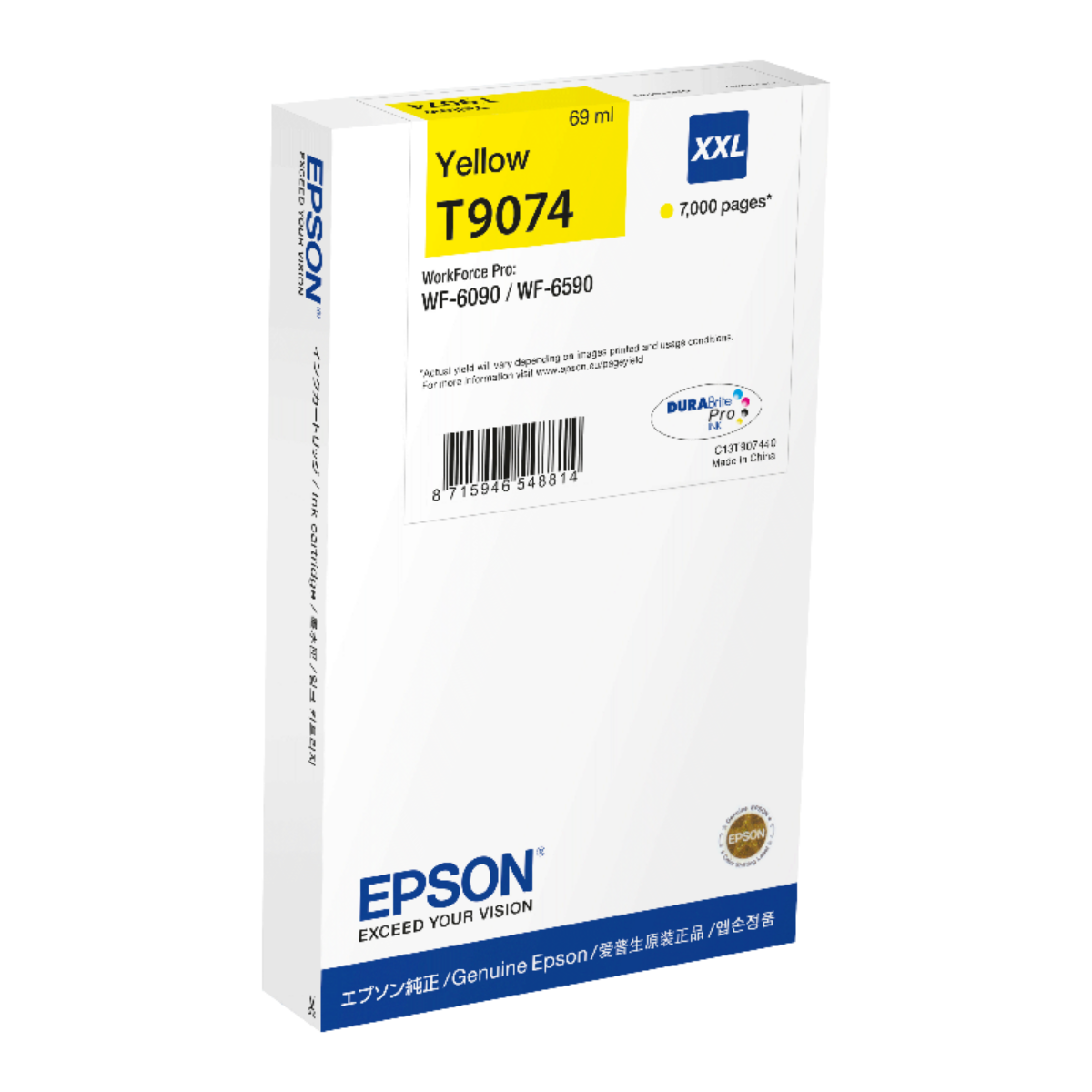 Epson T9074 Yellow Ink Cartridge 69ml - C13T907440