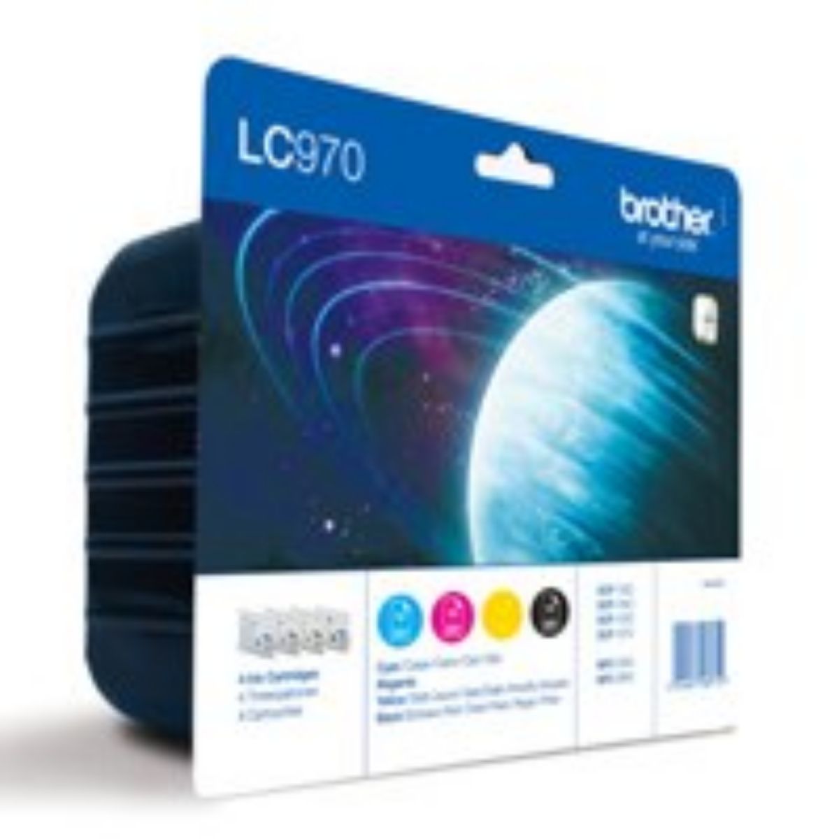 Brother Black Cyan Magenta Yellow Standard Capacity Ink Cartridge Multipack 9ml + 3 x 8ml (Pack 4) - LC970VALBP