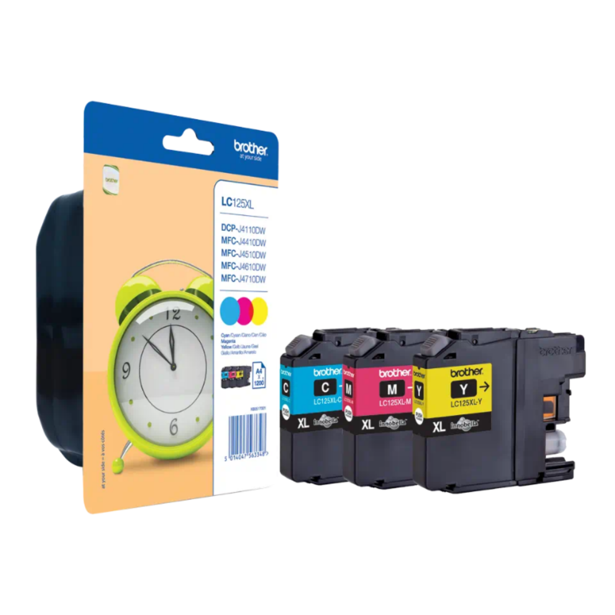 Brother Cyan Magenta Yellow High Capacity Ink Cartridge Multipack 3 x 8ml (Pack 3)- LC125XLRBWBP